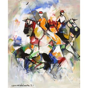 Mashkoor Raza, 24 x 30 Inch, Oil on Canvas, Figurative Painting, AC-MR-508